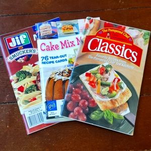 3 mini vintage cookbooks jif pampered chef